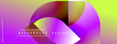 Abstract gradients form overlapping shapes. Vibrant purple, yellow hues dominate design. Modern aesthetic, clean lines present visual interest.