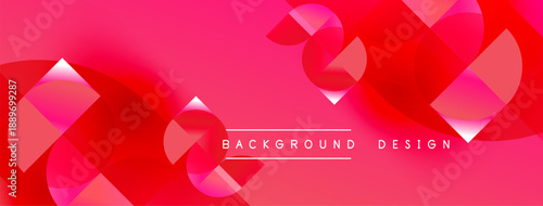 Abstract pink background features overlapping circles, creating dynamic visual effect. Text reads background design. Modern, vibrant composition.
