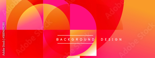 Abstract geometric composition. Overlapping circles create vibrant gradients, warm tones dominate design. Text reads background design.