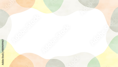 水彩風の曲線フレーム　シンプルな壁紙