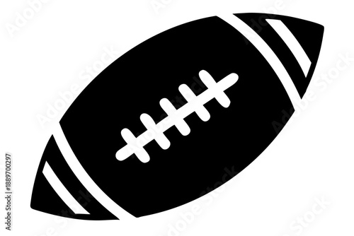 stylish black american football silhouette illustration for sports competition and athletic equipment design