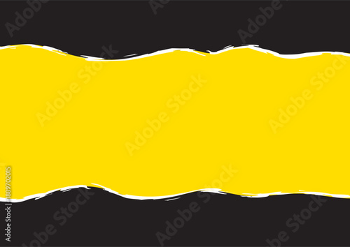 Vibrant torn paper background with black ripped edges and white textured border for copy space