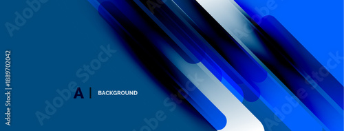 Abstract blue design. Dynamic layers create modern visual effect. Gradient shades, smooth transitions, sleek presentation. Minimalist style.