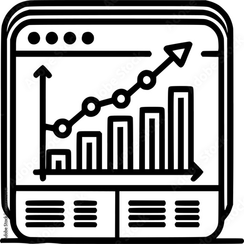 Digital Growth Chart: An illustrative graph representing upward trajectory and data analysis. The image underscores concepts of business growth, data visualization and market performance.