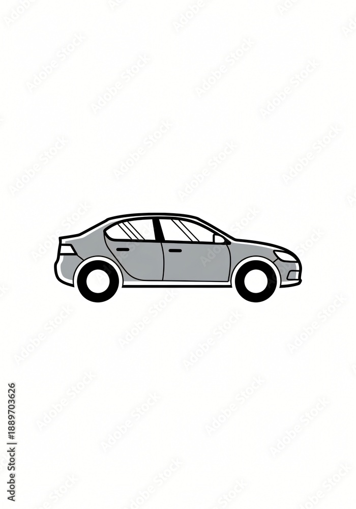 Fototapeta premium car vector illustration, on solid white background in clean modern style