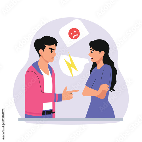 Suspicious Behavior Vector Flat Illustration EPS 10 File