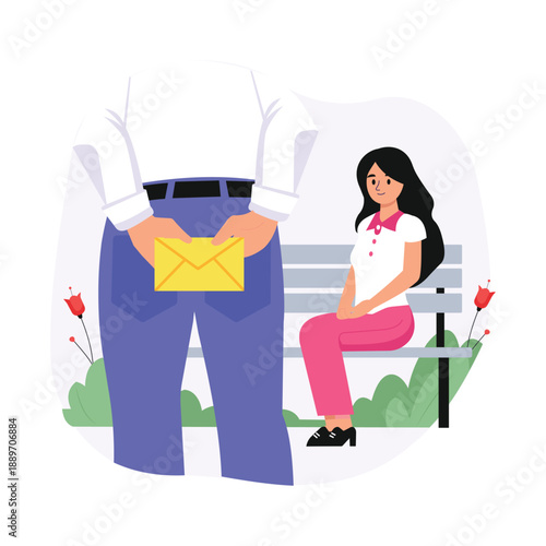 Caught Cheating Vector Flat Illustration EPS 10 File