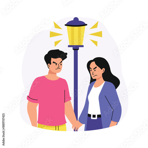 Growing Distance Vector Flat Illustration EPS 10 File