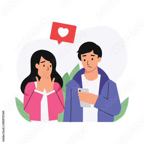 Social Media Secrets Vector Flat Illustration EPS 10 File