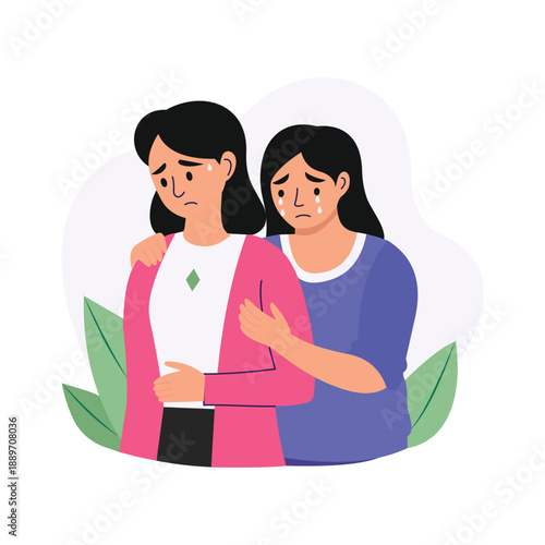 Lonely Partner Vector Flat Illustration EPS 10 File