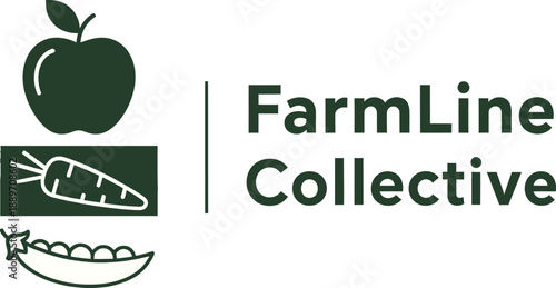 FarmLine Collective Professional Minimalist Logo Design with Farm Icons Vector Illustration 