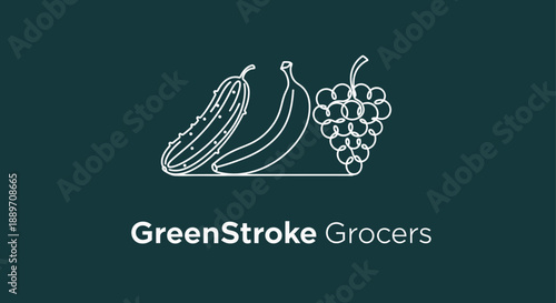 A Minimalist Professional logo design for GreenStroke Grocers branding Vector Illustration 