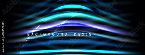 Abstract blue waves, glowing lines, dark background. Modern design element, suitable for digital projects, presentations. Minimalist aesthetic.