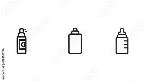 bottle icon set,  on a white background	
