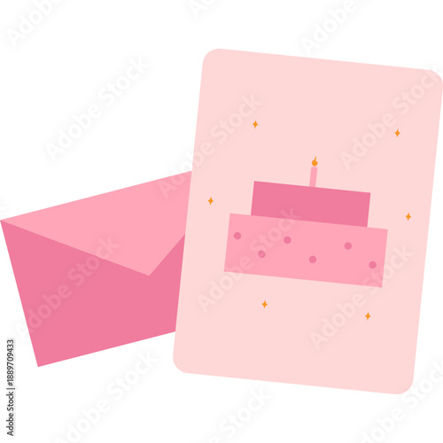Birthday Card Flat Illustration