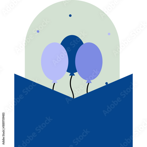 Birthday Card Flat Illustration