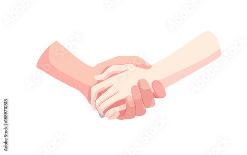 Dwie dłonie ściskają się w geście przyjaźni, współpracy i wsparcia.