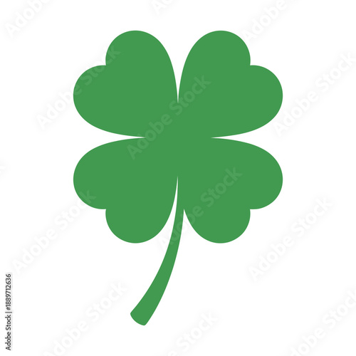 Green four leaf clover symbolizing luck and nature