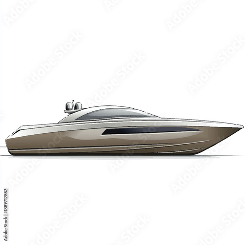 Sleek White Motor Yacht with Distinctive Design and Brown Tinted Windows