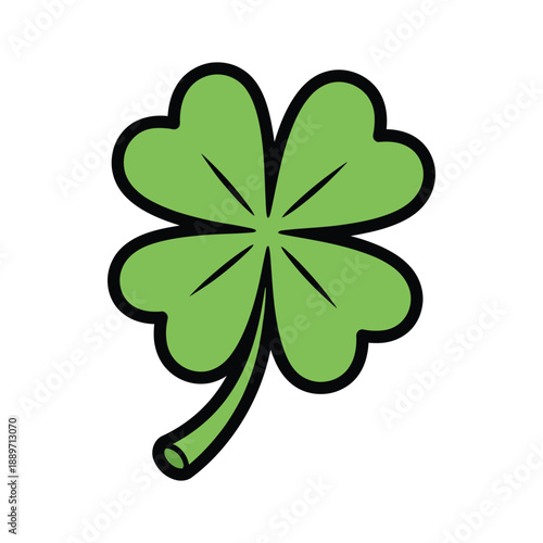 A bright green fourleaf clover for st patricks day