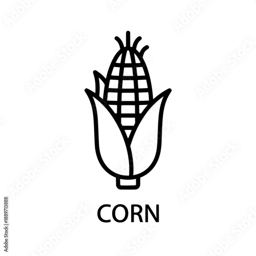 Corn icon representing agriculture and healthy food choices for your diet