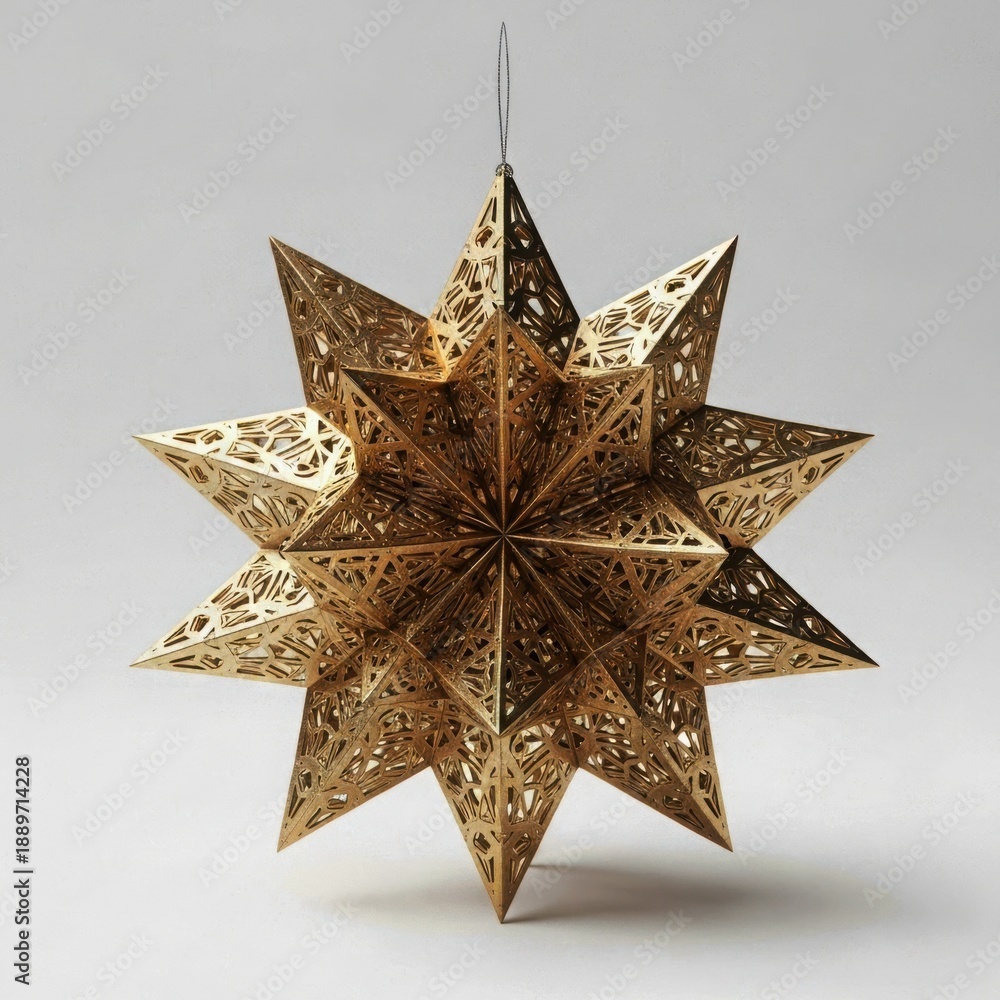 Fototapeta premium Intricate golden star ornament