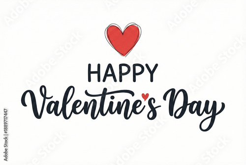 A festive Happy Valentine's Day message with a red heart