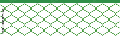 緑色の金網フェンスのイラスト