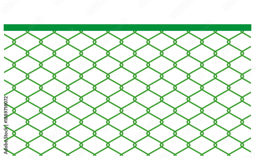 Fototapeta premium 緑のフェンスの背景イラスト