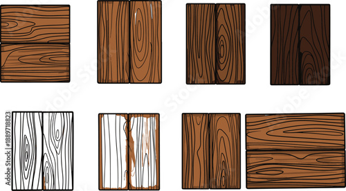 Wooden texture board collection with natural grain pattern design