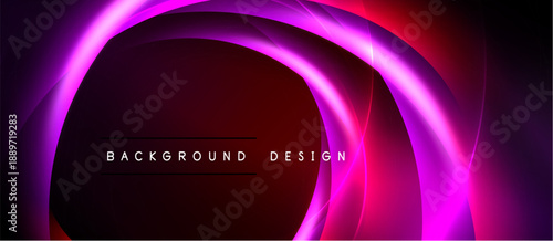 Abstract neon waves, vibrant pinks, reds over black backdrop. Modern design element for digital projects. Smooth gradients create dynamic visual.