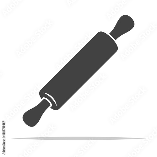 Dough rolling pin icon transparent vector isolated illustration