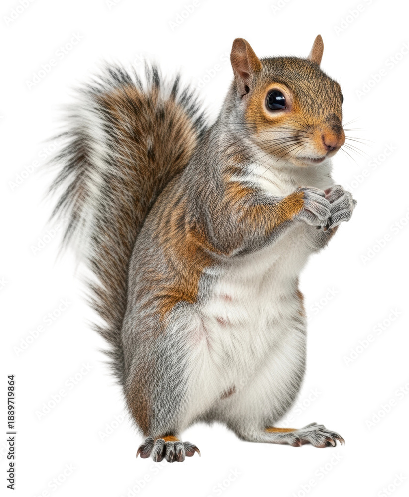 Obraz premium Squirrel feeding in nature wildlife scene isolated on transparent background