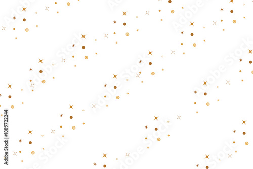 Golden glitter particle trail with sparkling dust and magic light effect, vector