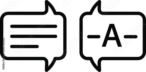 Speech bubble message communication translation icon vector graphic