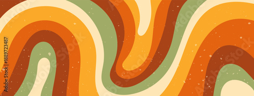 Zebra groovy color abstract banner with different lines. 