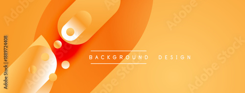 Abstract orange background. Smooth shapes overlap, creating dynamic visual effect. Gradient colors provide depth, warmth. Minimalist design.