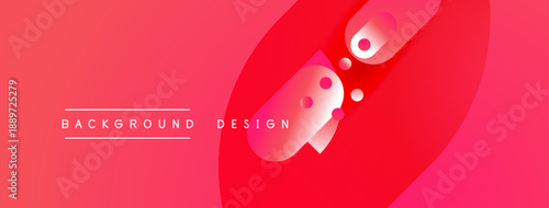 Abstract red gradient background. Circles overlap creating dynamic visual effect. Text reads background design. Modern, simple composition.