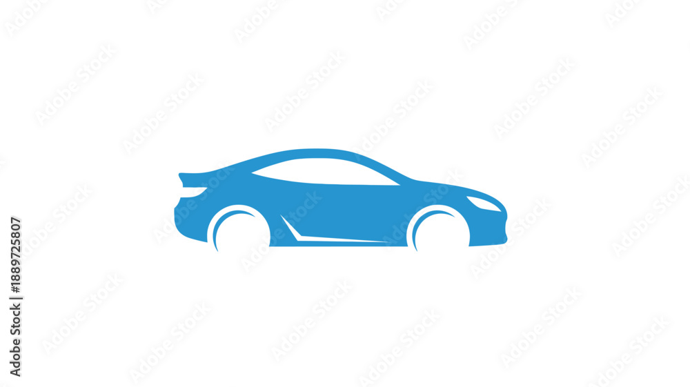 Fototapeta premium a blue car logo design featuring a sleek modern vehicle silhouette