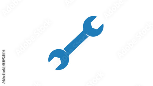 a blue wrench icon isolated on white background simple silhouette