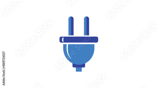 blue electrical plug icon design with a simple and modern aesthetic silhouette
