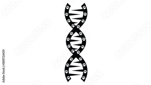 dna double helix graphic design featuring floral accents a striking silhouette