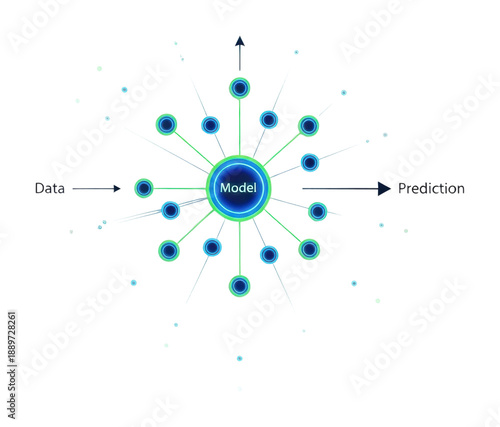 Data-driven model predictions technology lab infographic innovative isolated on transparent background