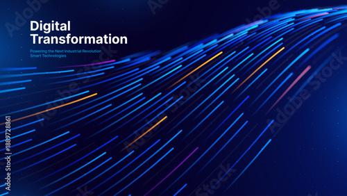 Cyber Big Data Flow Particles Bokeh. Digital Neural Network. Concept of AI Artificial Intelligence Technology Machine Deep Learning. Digital Communication. Science Technology Presentation Vector.