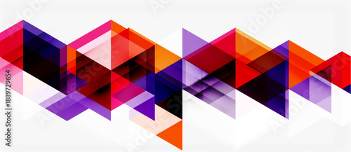Abstract geometric pattern. Overlapping triangles create dynamic colorful wave effect. Modern design element.