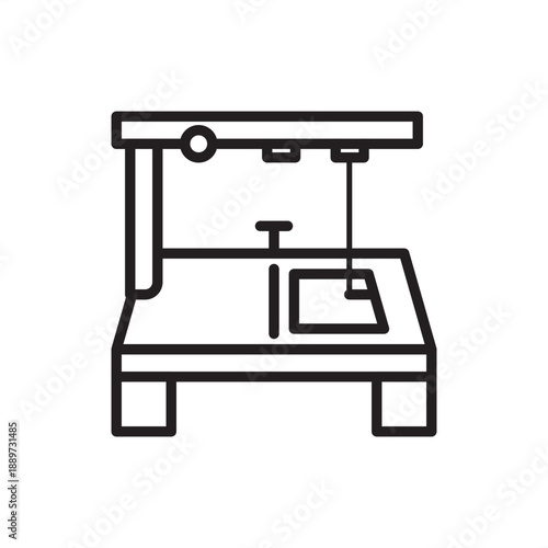 Foam cutting icon. Upholstery fabrication and industrial shaping, representing hot wire carving, furniture padding production, CNC foam sawing, protective packaging, and precision material contouring.