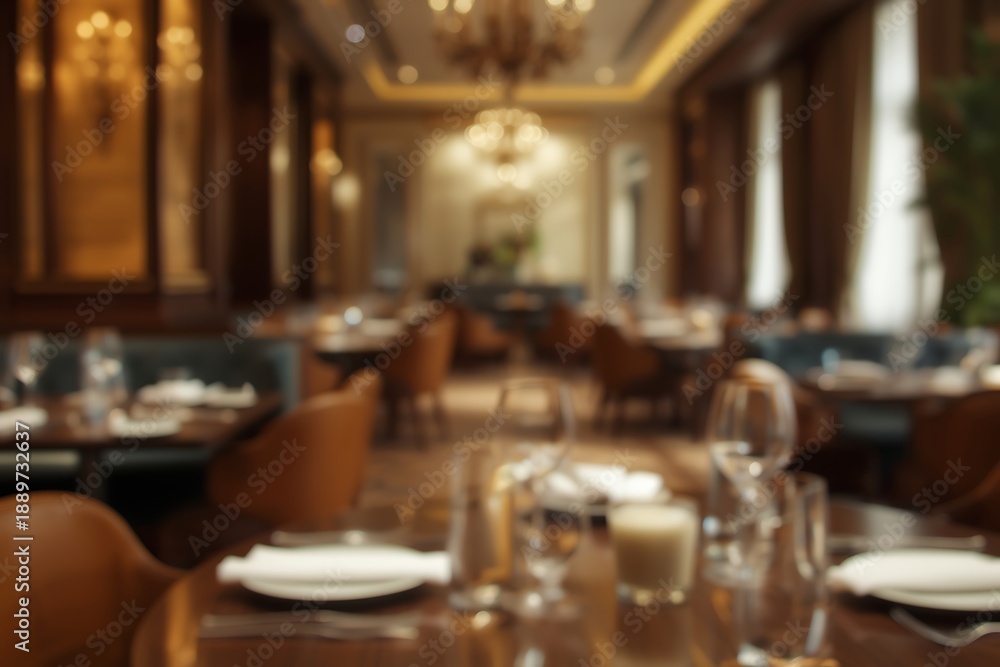 Fototapeta premium Generative AI Luxurious Interior of Elegant Fine Dining Restaurant