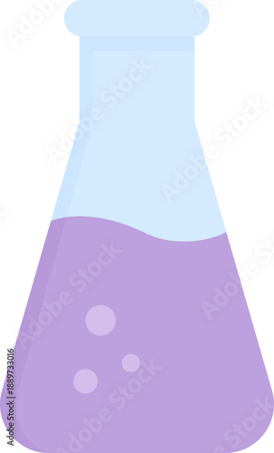 Purple erlenmeyer flask