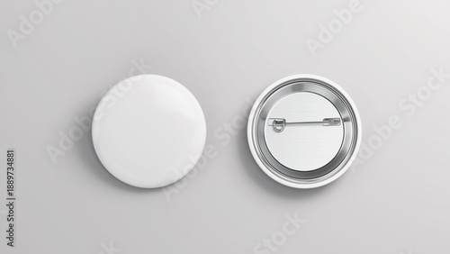 Bild auf Leinwand White badge pin brooch mockup