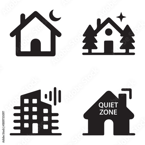 Quiet home noise reduction silhouette for peaceful interior